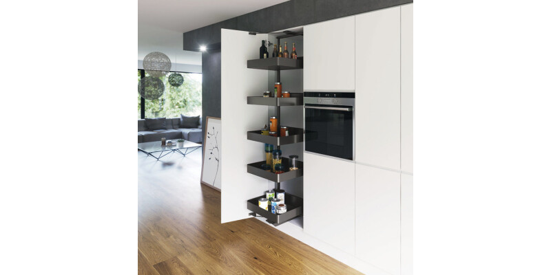Swing Out Larder Unit, For Cabinet Width 300-400 mm,with Planero Lava Grey Stora