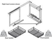 Pull Swing Corner Unit 1000mm RH Silver
