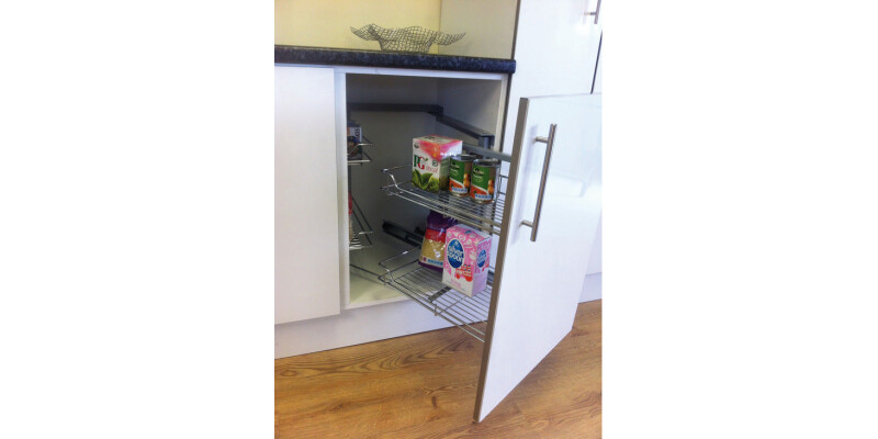 Pull Swing Corner Unit 1000mm RH Silver