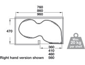Corner PO 400/800mm LH Wht/Chr