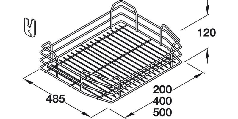 5 Chrome/White Baskets for 400 mm Larder
