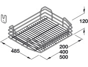 5 Chrome/White Baskets for 400 mm Larder