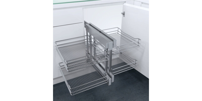 Pull Out Corner Unit, Complete Set, Saphir Mesh Baskets, Vauth-Sagel VS COR Flex