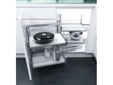 Swing Out Corner Storage, Artline Glass Sided Chrome Wire Baskets, Vauth-Sagel V