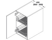 VS SUB 600mm PO Bskt Hinged 1xSph Chr