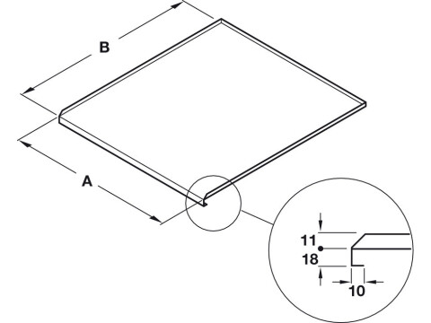 Base Unit Liner, Aluminium, for 18 mm Board Thickness