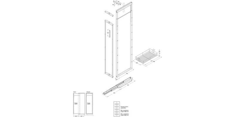 PO Larder 300mm 1690-2090mm C/F Linear