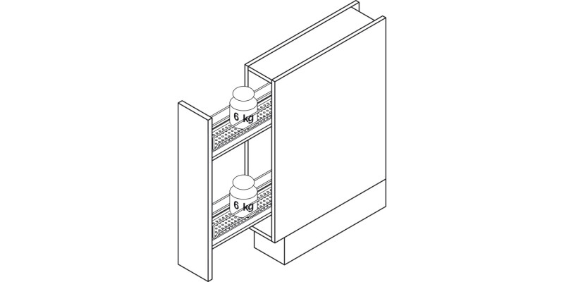 VS SUB Slim 150mm PO 90D 2-Tier Lva