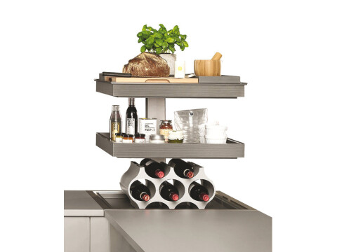 Corner Storage Unit, Vertical Rising, 2 or 3 Trays, Ninka Qanto
