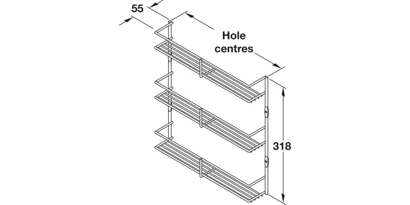 Spice/Pack Rack 3-Tier Linear 400x55mm