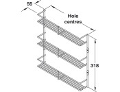 Spice/Pack Rack 3-Tier Linear 400x55mm