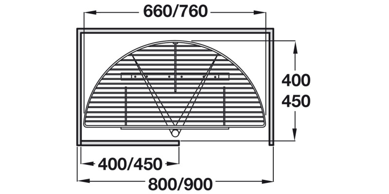 1/2 Carousel Slide Wire Dr 450/900mm Cab