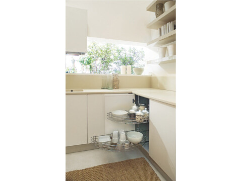 Carousel Set, Chrome Wire, Slide Out Half Circle, for Min. Door Width 400 or 450