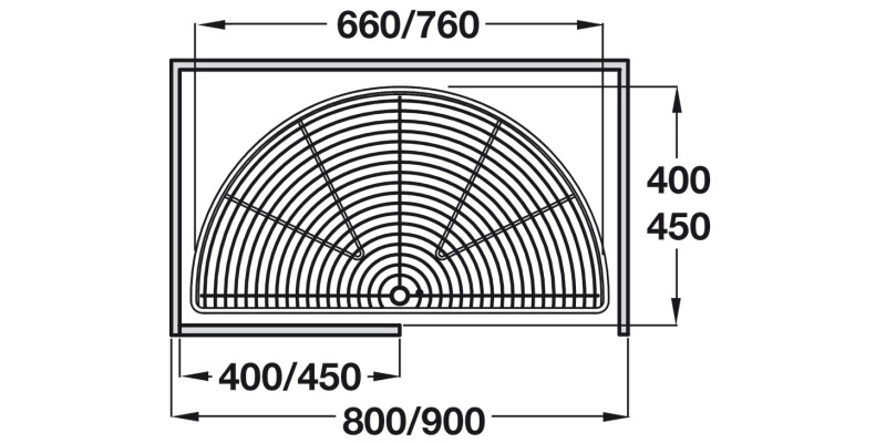 1/2 Carousel Set Wire 645-790 Cab 900mm