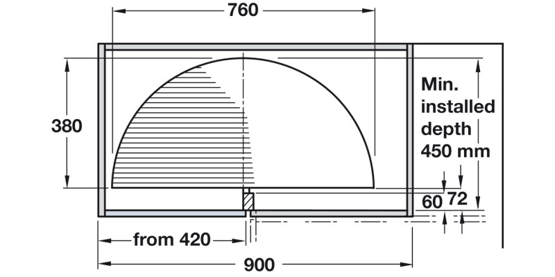 1/2 Carousel Set Wire Dr 420/900mm Cab