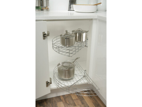Carousel Set, Chrome Wire, Half Circle, for Min. Door Width 420 mm