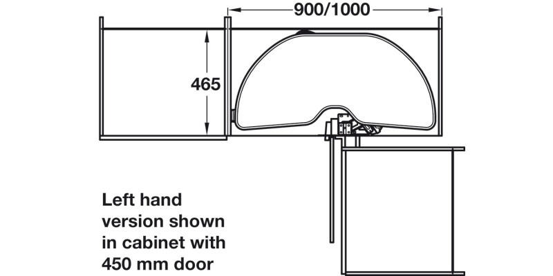 ProArc Powerslide PO 900/1000mm RH DGrey