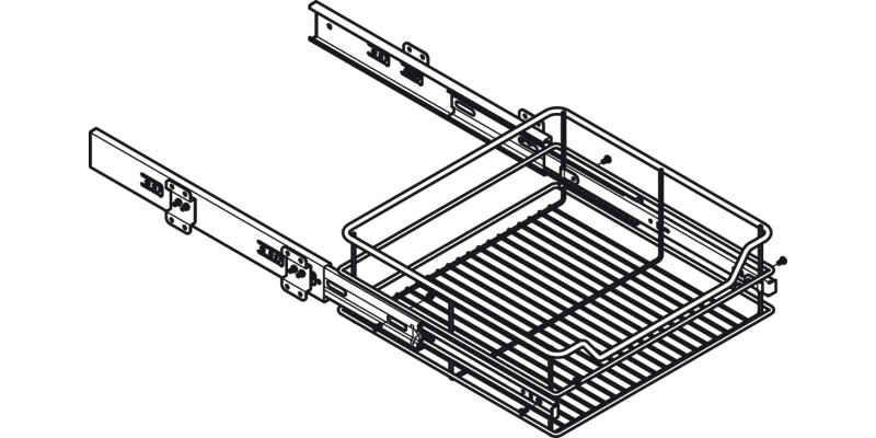 PO Veg Basket/Soft Close Run 400mm Chr