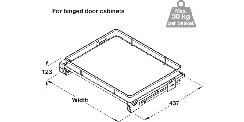 PO Basket Set 300mm White/Chrome