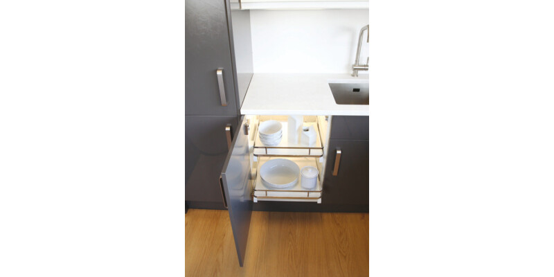 PO Basket Set 300mm White/Chrome