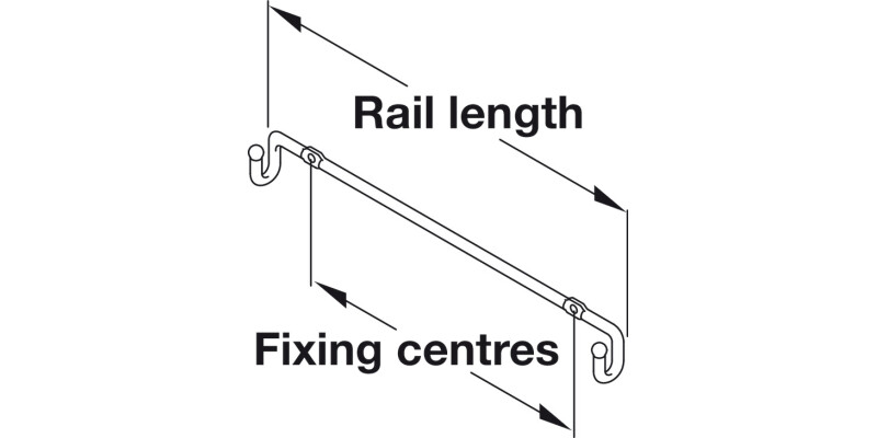 Door Front Mount Rail Chr 170mm 100mm cc