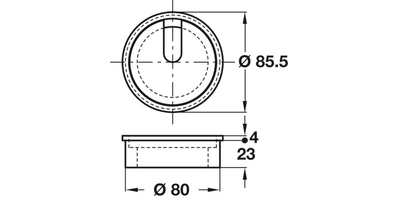 Cable Outlet 2prt D80x27mm Maple Lacq