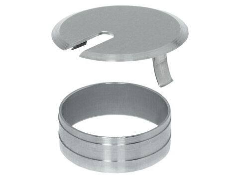 Cable Outlet 2prt D60x22mm SS Fine Grd