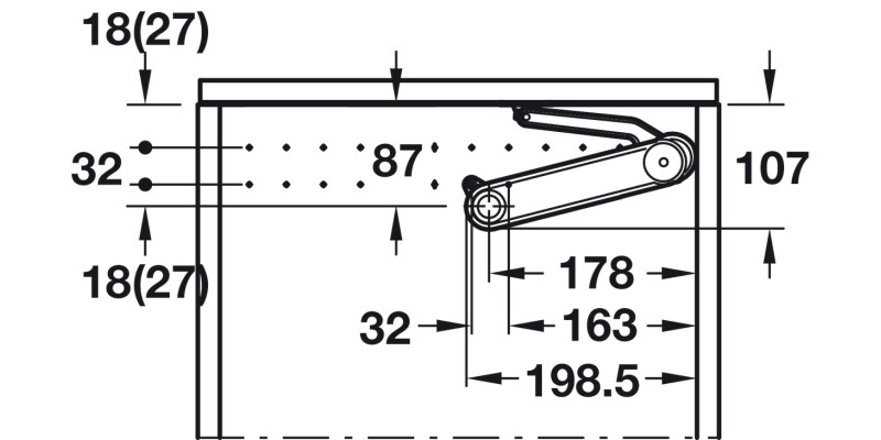 Maxi up 3675 Lid Stay G ZA NP Brw