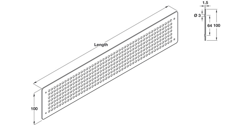 Startec Vent Grille 500x100mm BSS
