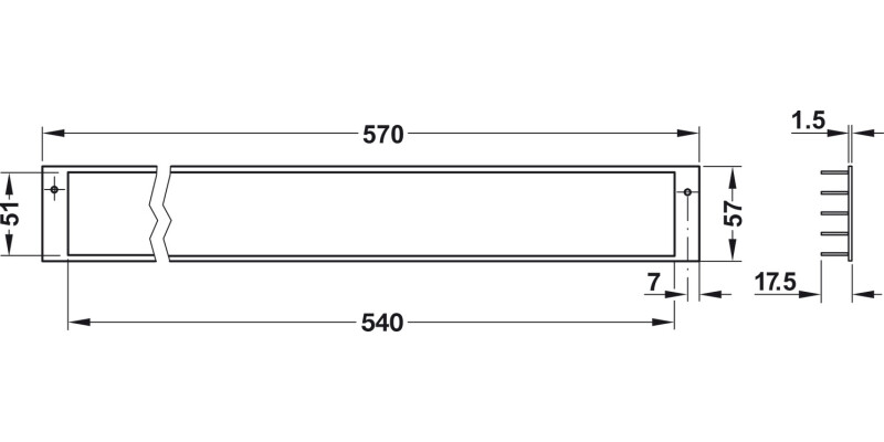 Vent Grille RM 570x57mm Alu White 9010