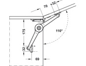 Duo Forte Flap/Lid Stay 28mm Hospa NP