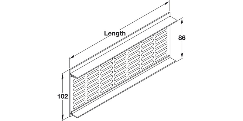 Vent Grille RM 500x102mm AA M.Slv EV1