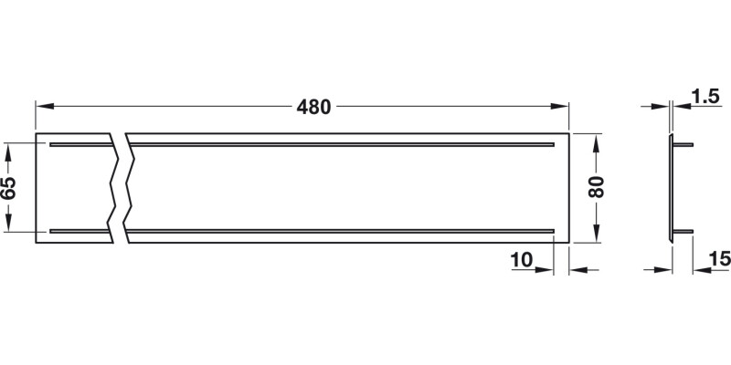Vent Grille RM 480x80mm AA M.Slv F1