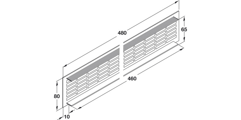 Vent Grille RM 480x80mm AA M.Slv F1
