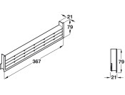 Vent Grille RM 367x79mm Pl St St