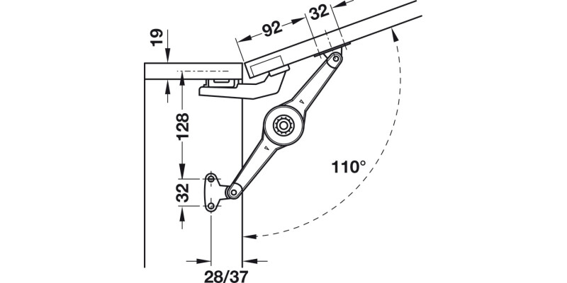 Duo Std Flap/Lid Stay 28mm Hospa NP