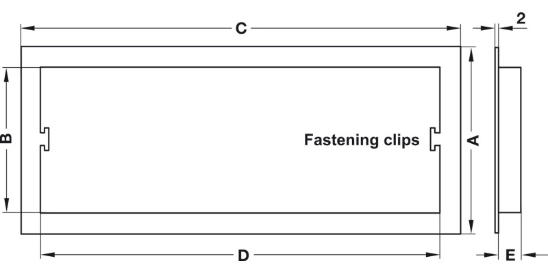 Vent Grille RM 458x65mm Pl Matt Silver