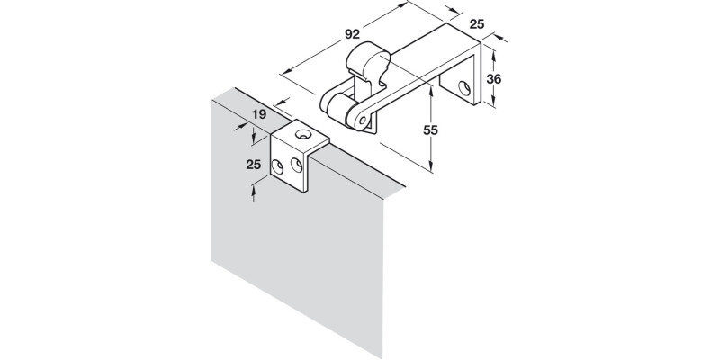 Counterflap Catch 92mm Brass PB