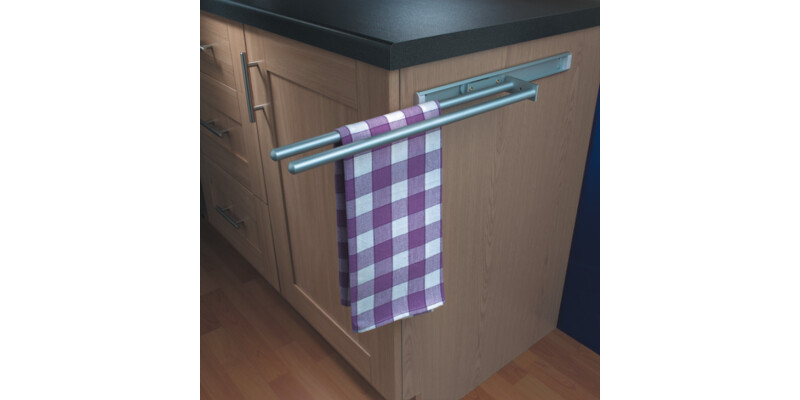 Towel Rail 2-Arm 460mm Alu/Pl Slv Ano