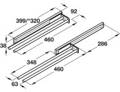 Towel Rail 2-Arm 460mm Alu/Pl Slv Ano