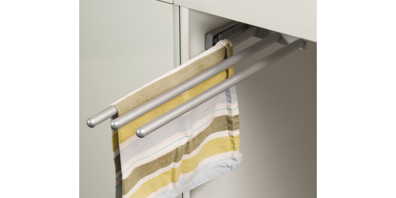 Towel Rail 3-Arm 465mm Alu/Pl Slv Ano