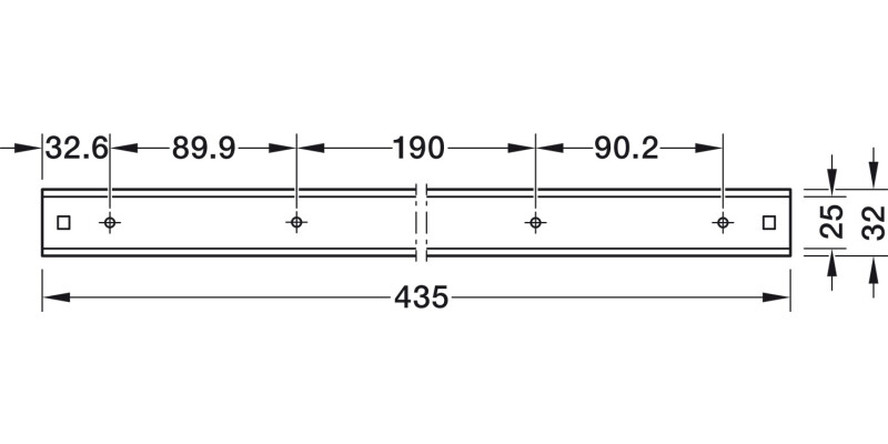 Towel Rail 3-Arm 465mm Alu/Pl Slv Ano