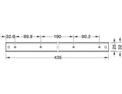 Towel Rail 3-Arm 465mm Alu/Pl Slv Ano