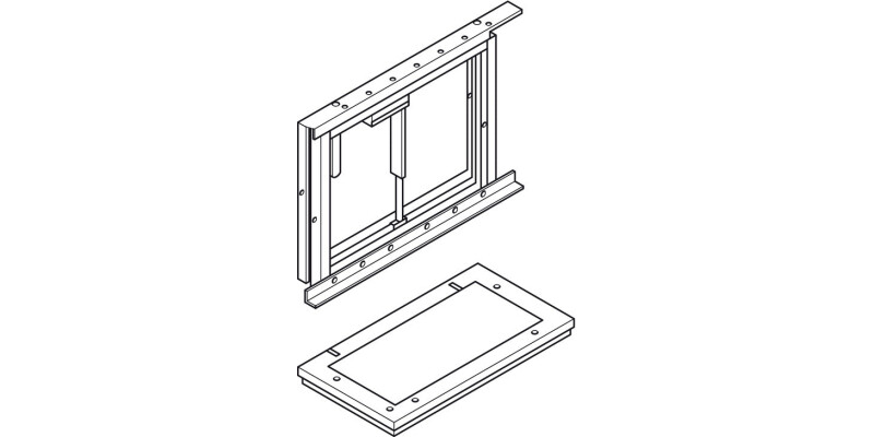 Mounting Frame with Safety Stop Plate, for Diagonally Down/Forward Adjustable Wa
