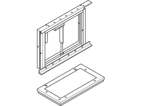 Mounting Frame with Safety Stop Plate, for Diagonally Down/Forward Adjustable Wa