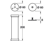 B/fast Bar Support 90D Glue Pol Chr