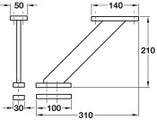B/fast Bar Support 210x310x50mm M.Alu