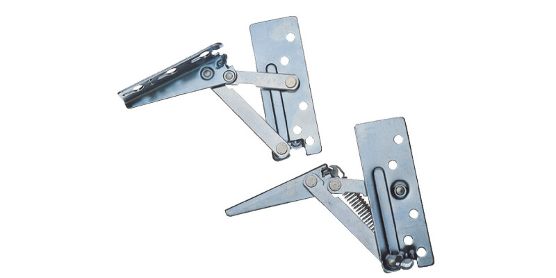 Flap Hinge, Swing Up, Sprung Right Hand or Both Sides, Steel