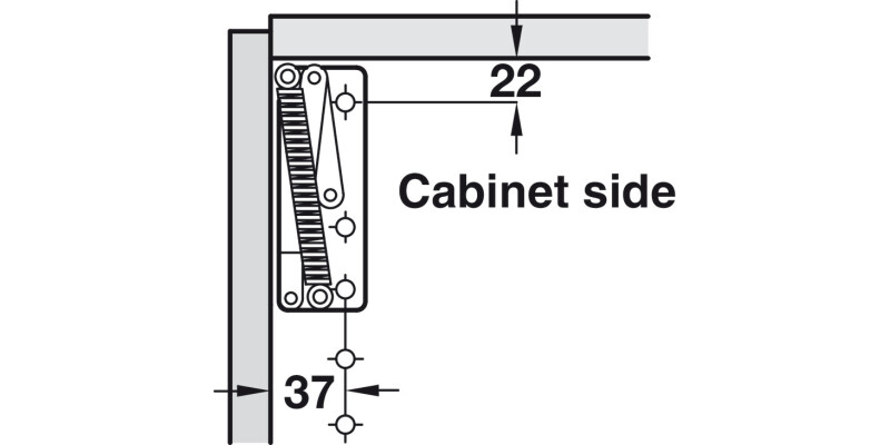Swing Up Flap 90D Hinges Spr Both 2x180N