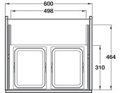 VS Envi SpaceS U/S Bin 600mm 2x15.5L